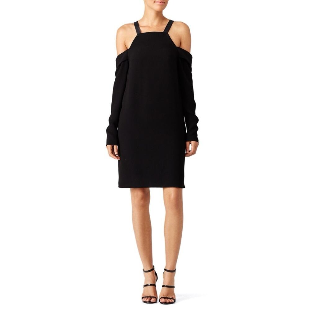 NWT TIBI Off Shoulder Black Dress